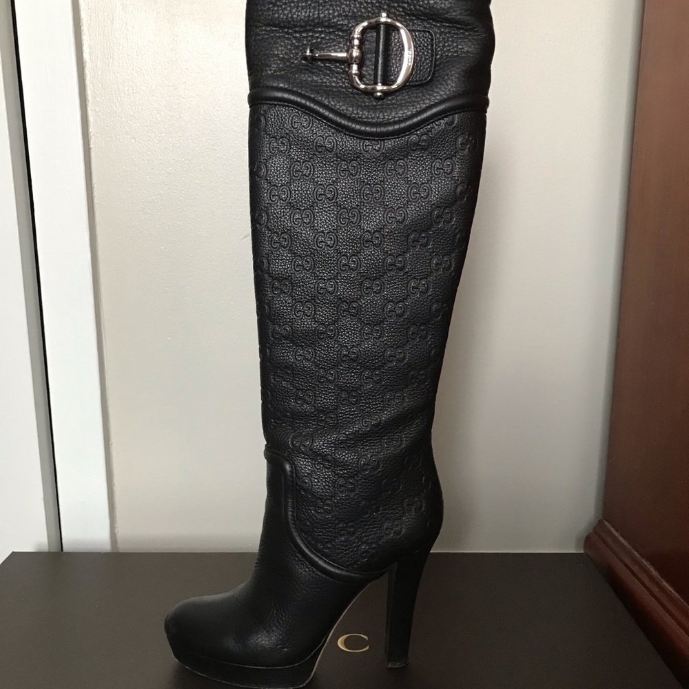 Gucci Black Leather Boots